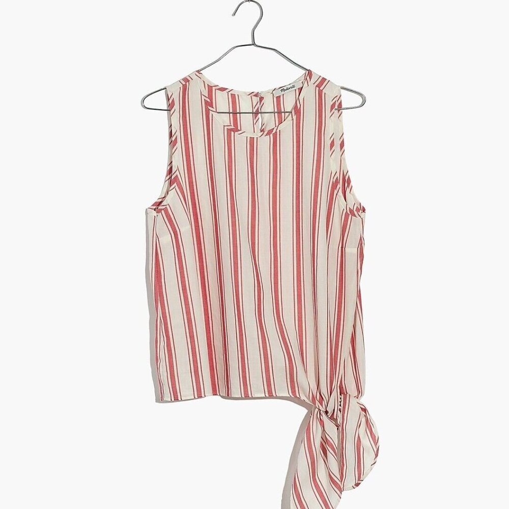 Madewell Side Tie Blouse top Marcia Stripe size L